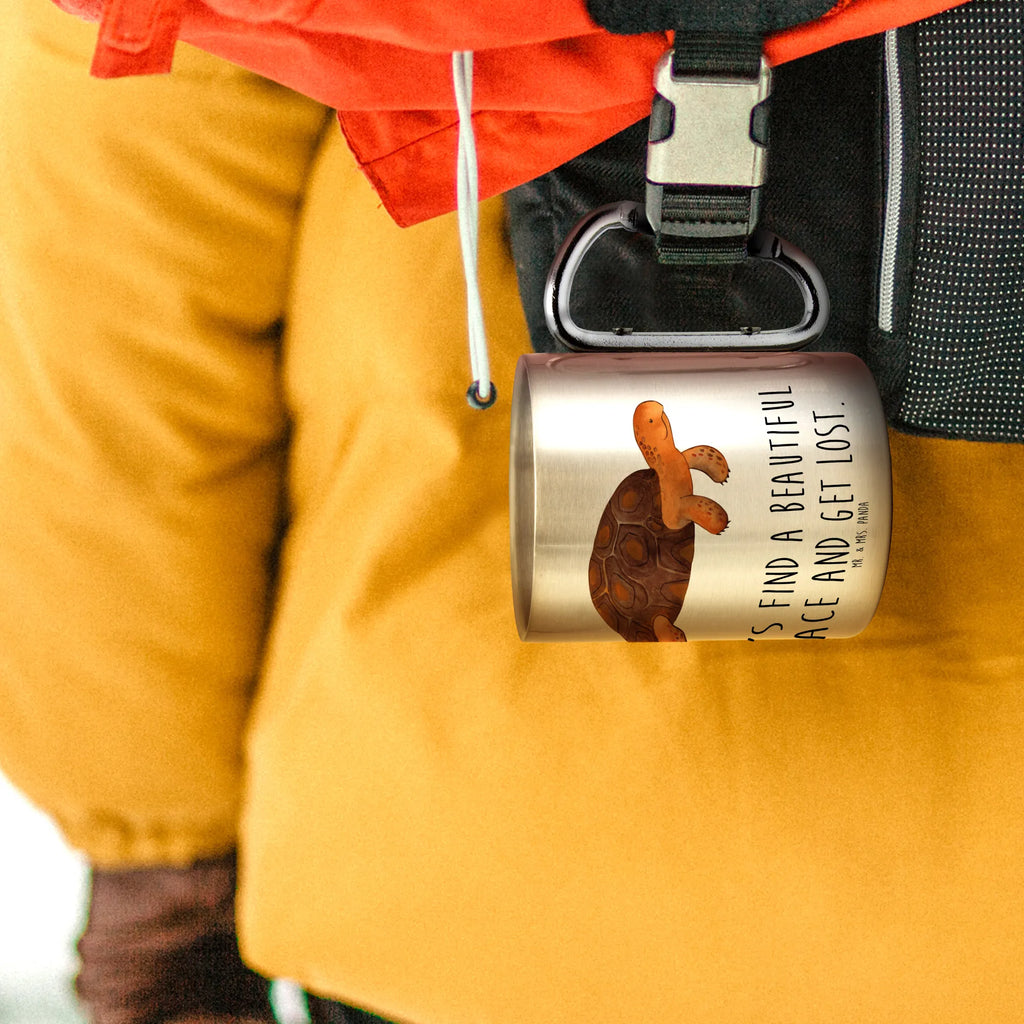 Edelstahlbecher Schildkröte marschiert Edelstahltasse, Karabiner, Edelstahlbecher, Outdoor, Camping, Tasse, Becher, Meerestiere, Meer, Urlaub, Schildkröte, Schildkröten, get lost, Abenteuer, Reiselust, Inspiration, Neustart, Motivation, Lieblingsmensch