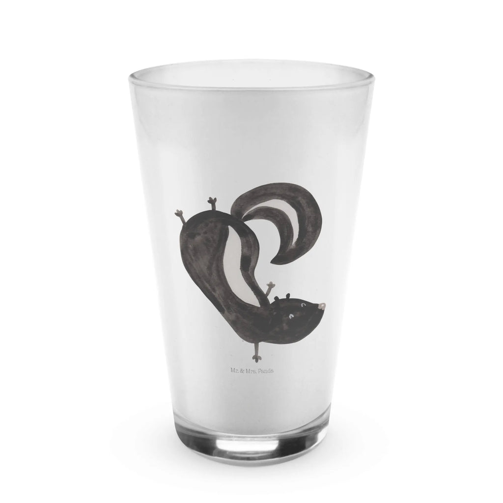 Glas Stinktier Handstand Cappuccino Glas, Glas, Cappuccino Tasse, Latte Macchiato, Stinktier, Skunk, Wildtier, Raubtier, Stinker, Stinki, Spielplatz, verpielt, Kind