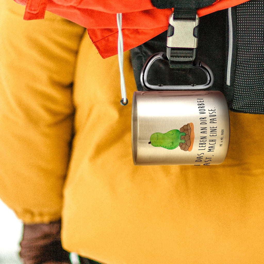 Edelstahlbecher Schildkröte pausiert Edelstahltasse, Karabiner, Edelstahlbecher, Outdoor, Camping, Tasse, Becher, Schildkröte, Achtsamkeit, Entschleunigen, achtsam