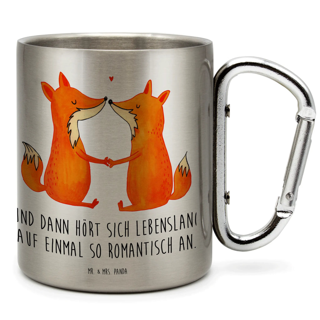 Edelstahlbecher Füchse Liebe Edelstahltasse, Karabiner, Edelstahlbecher, Outdoor, Camping, Tasse, Becher, Fuchs, Füchse, Fox, Liebe, Liebespaar, Paar, Partner, Freundin, Freund, Ehe, Verlobte, Ehemann, Ehefrau, Liebesbeweis