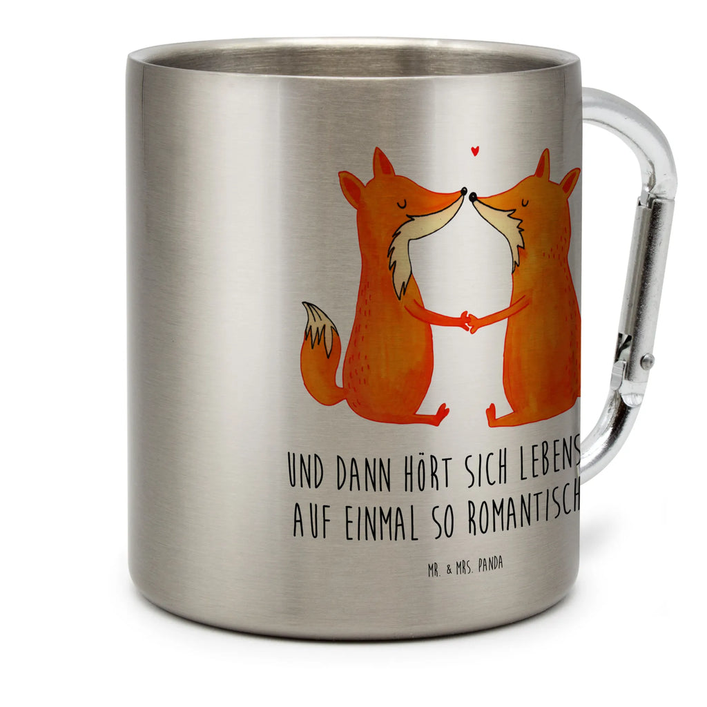 Edelstahlbecher Füchse Liebe Edelstahltasse, Karabiner, Edelstahlbecher, Outdoor, Camping, Tasse, Becher, Fuchs, Füchse, Fox, Liebe, Liebespaar, Paar, Partner, Freundin, Freund, Ehe, Verlobte, Ehemann, Ehefrau, Liebesbeweis