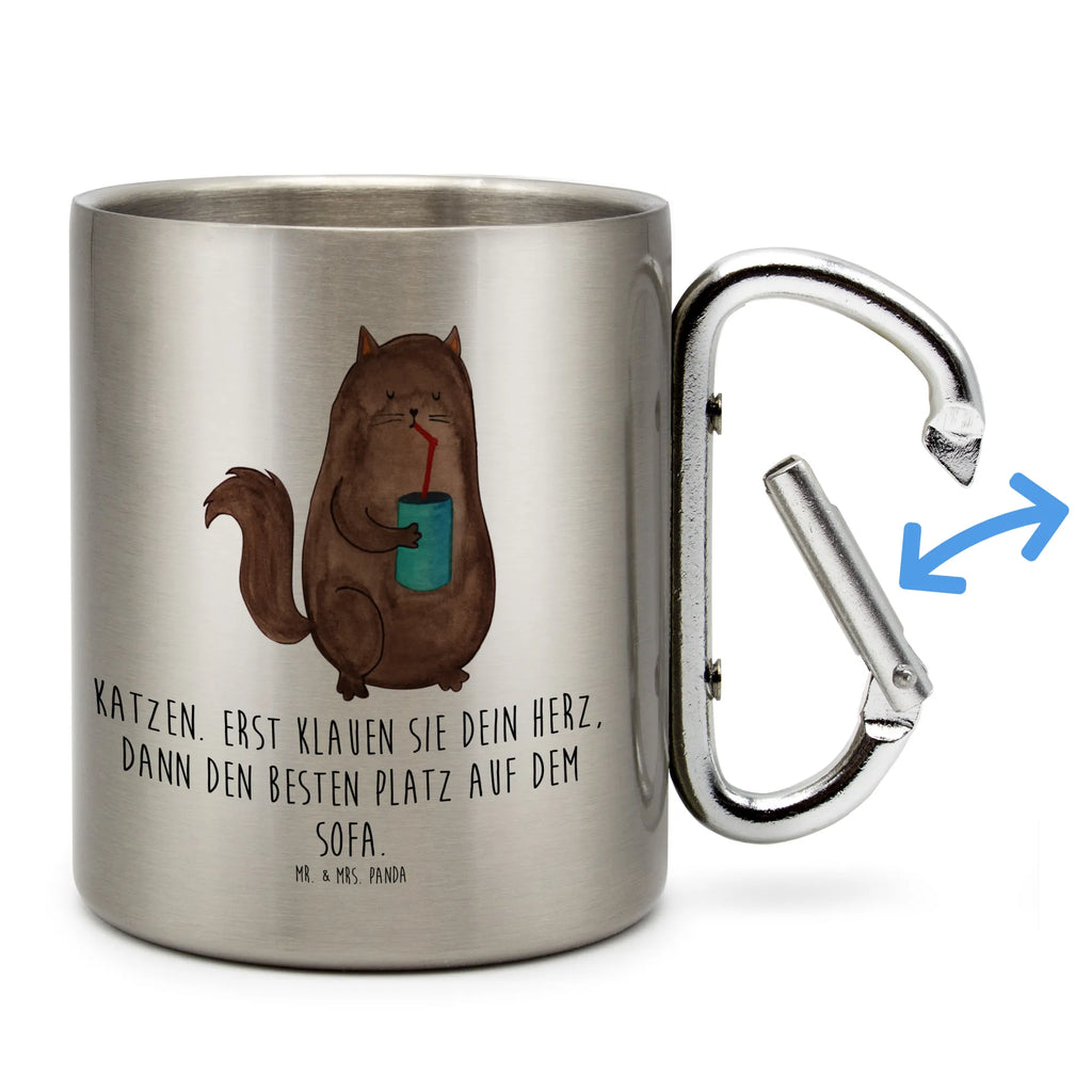 Edelstahlbecher Katze Dose Edelstahltasse, Karabiner, Edelstahlbecher, Outdoor, Camping, Tasse, Becher, Katze, Katzenmotiv, Katzenfan, Katzendeko, Katzenfreund, Katzenliebhaber, Katzenprodukte, Katzenartikel, Katzenaccessoires, Katzensouvenirs, Katzenliebhaberprodukte, Katzenmotive, Katzen, Kater, Mietze, Cat, Cats, Katzenhalter, Katzenbesitzerin, Haustier, Futter, Katzenfutter