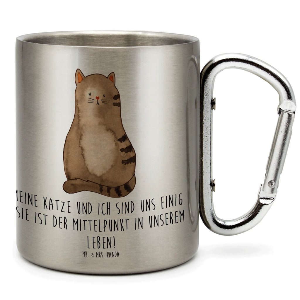 Edelstahlbecher Katze sitzend Edelstahltasse, Karabiner, Edelstahlbecher, Outdoor, Camping, Tasse, Becher, Katze, Katzenmotiv, Katzenfan, Katzendeko, Katzenfreund, Katzenliebhaber, Katzenprodukte, Katzenartikel, Katzenaccessoires, Katzensouvenirs, Katzenliebhaberprodukte, Katzenmotive, Katzen, Kater, Mietze, Cat, Cats, Katzenhalter, Katzenbesitzerin, Haustier, Katzenliebe, Lebensinhalt, Liebe, Mittelpunkt, Familie