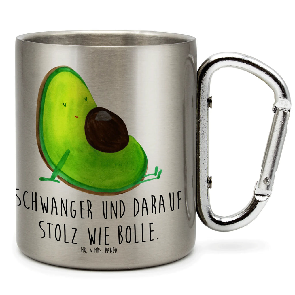 Edelstahlbecher Avocado schwanger Edelstahltasse, Karabiner, Edelstahlbecher, Outdoor, Camping, Tasse, Becher, Avocado, Veggie, Vegan, Gesund, schwanger, Schwangerschaft, Babyparty, Babyshower