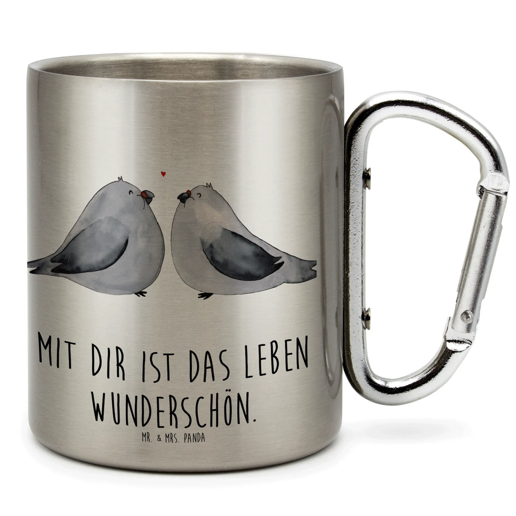 Edelstahlbecher Turteltauben Liebe Edelstahltasse, Karabiner, Edelstahlbecher, Outdoor, Camping, Tasse, Becher, Liebe, Partner, Freund, Freundin, Ehemann, Ehefrau, Heiraten, Verlobung, Heiratsantrag, Liebesgeschenk, Jahrestag, Hocheitstag, Turteltauben, Turteltäubchen, Tauben, Verliebt, Verlobt, Verheiratet, Geschenk Freundin, Geschenk Freund, Liebesbeweis, Hochzeitstag, Geschenk Hochzeit