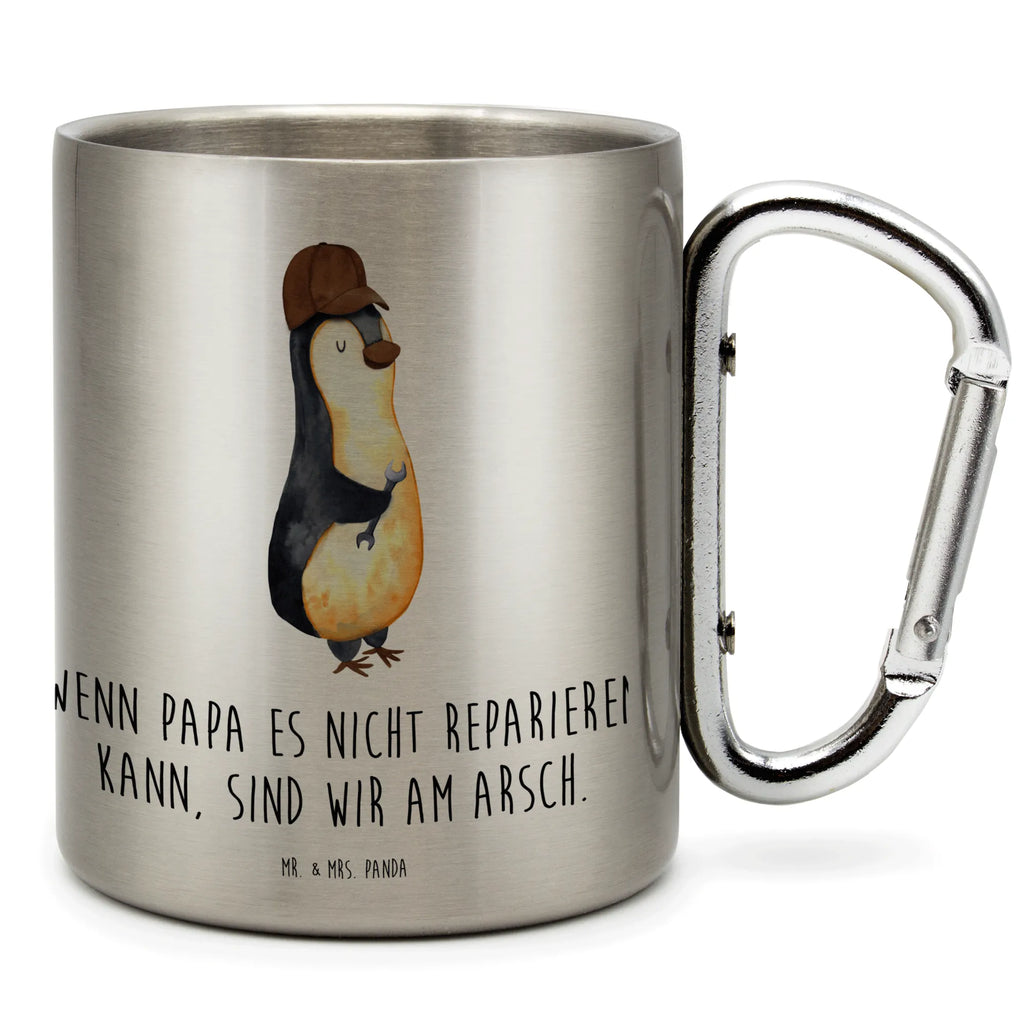 Edelstahlbecher Wenn Papa es nicht reparieren kann, sind wir am Arsch Edelstahltasse, Karabiner, Edelstahlbecher, Outdoor, Camping, Tasse, Becher, Familie, Vatertag, Muttertag, Bruder, Schwester, Mama, Papa, Oma, Opa, Vater, Geschenk Papa, Bester Papa der Welt