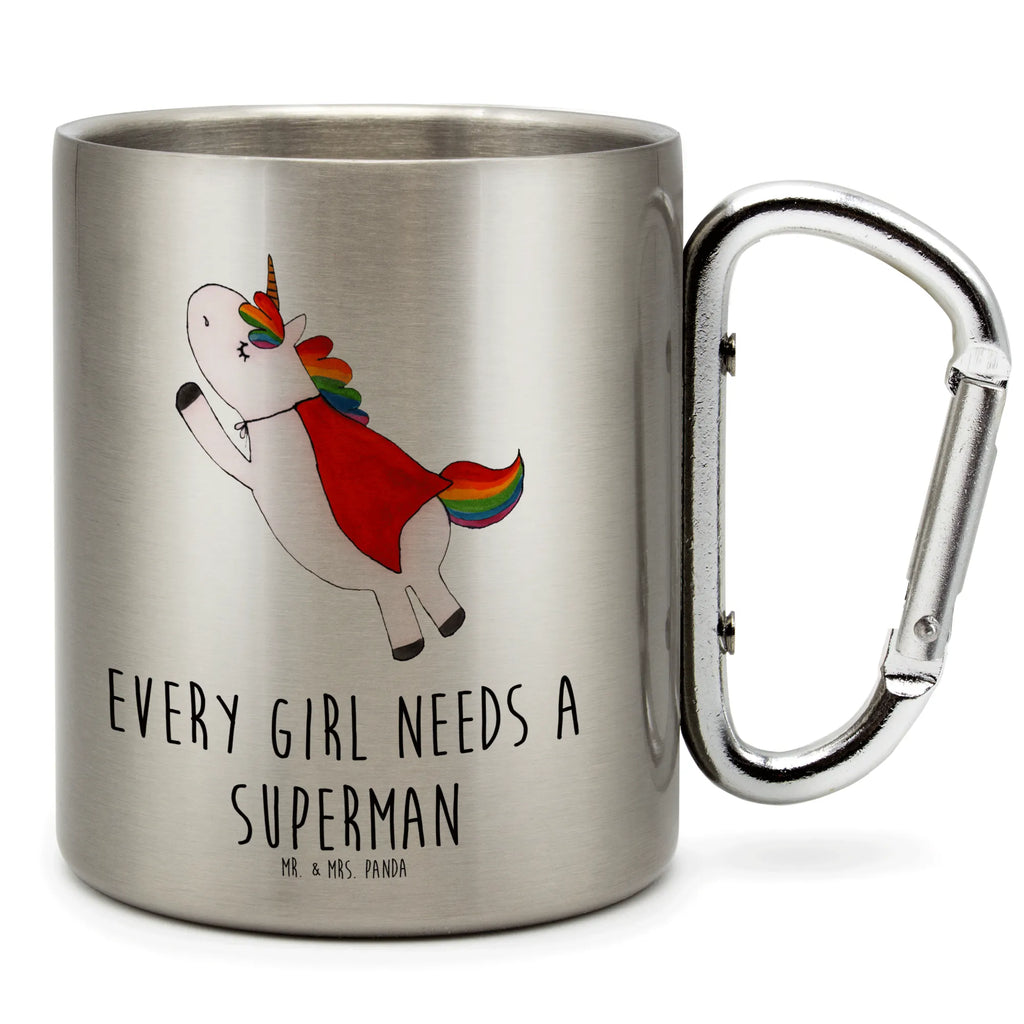 Edelstahlbecher Einhorn Super Edelstahltasse, Karabiner, Edelstahlbecher, Outdoor, Camping, Tasse, Becher, Einhorn, Einhörner, Einhorn Deko, Unicorn, Traummann, Superheld, Held, Freundin, Geschenk, Girl, Mädchen