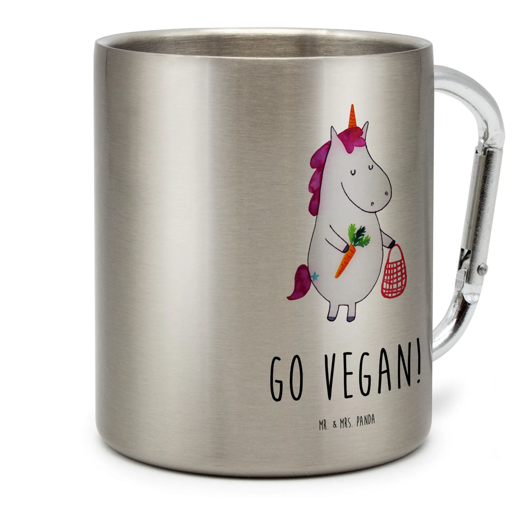 Edelstahlbecher Einhorn Vegan Edelstahltasse, Karabiner, Edelstahlbecher, Outdoor, Camping, Tasse, Becher, Einhorn, Einhörner, Einhorn Deko, Pegasus, Unicorn, vegan, Gesund leben, Vegetariar, Rohkost, Gesund essen, Veganismus, Veganer