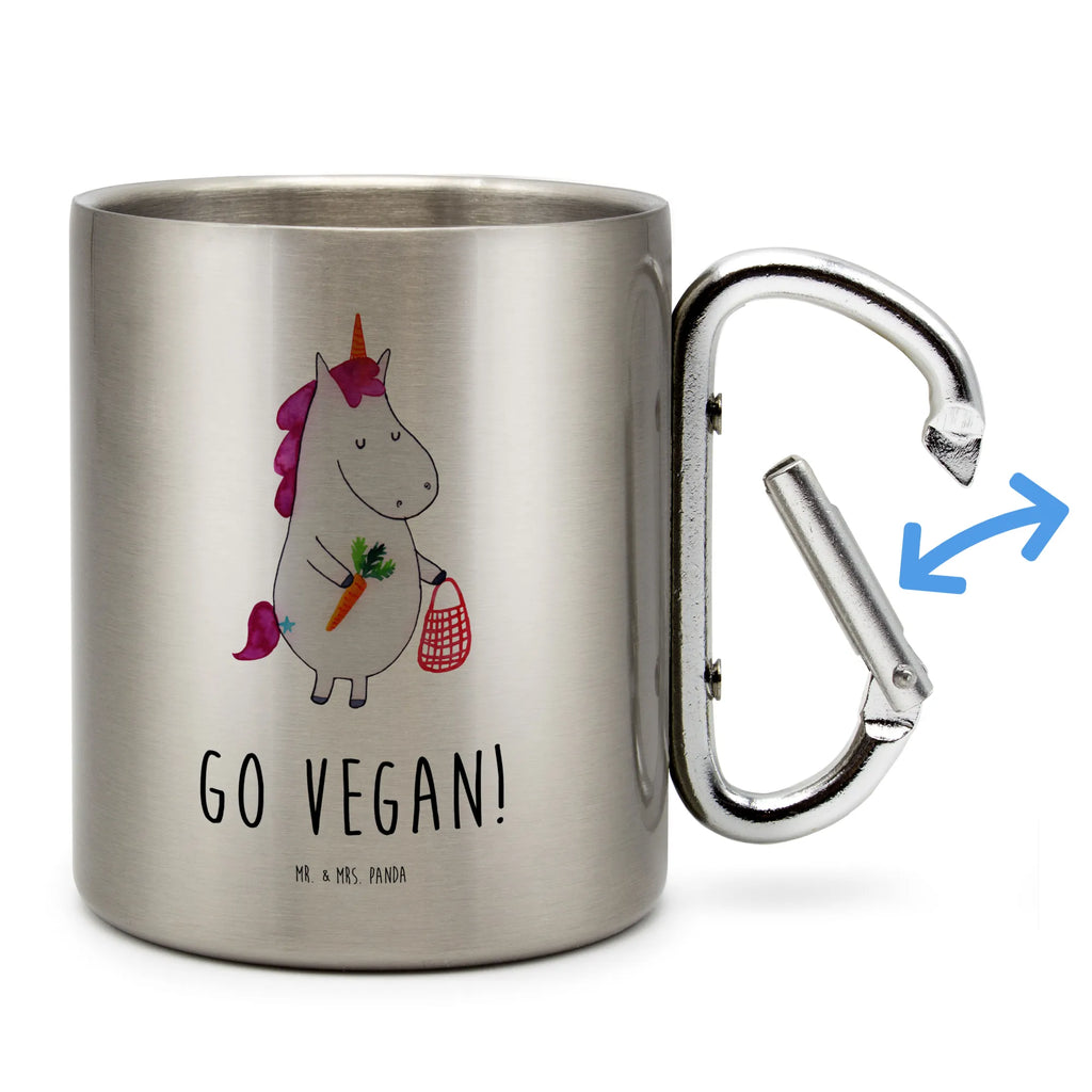 Edelstahlbecher Einhorn Vegan Edelstahltasse, Karabiner, Edelstahlbecher, Outdoor, Camping, Tasse, Becher, Einhorn, Einhörner, Einhorn Deko, Pegasus, Unicorn, vegan, Gesund leben, Vegetariar, Rohkost, Gesund essen, Veganismus, Veganer