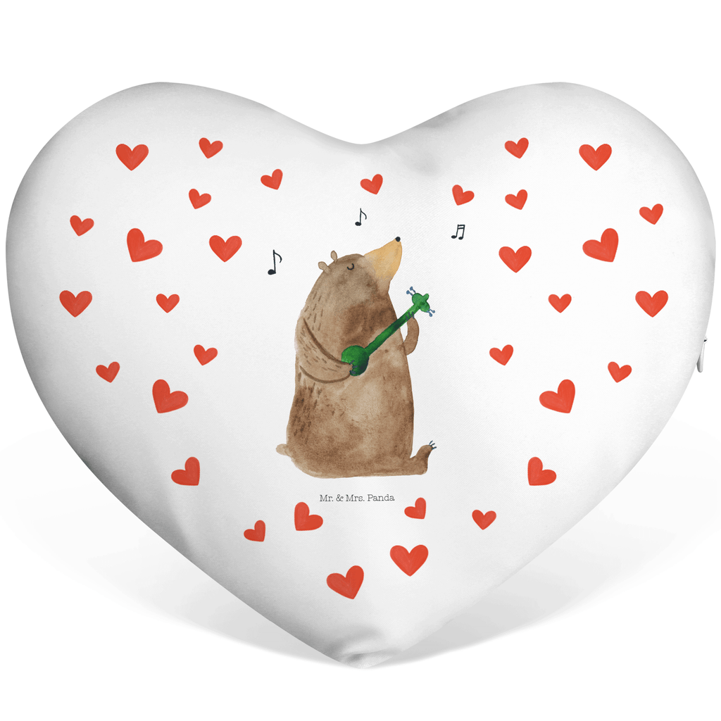 Herzkissen Bär Lied Kissen, Herzkissen, Herzform, Herz, Dekokissen, Bär, Teddy, Teddybär, Bärchen, Bear, Liebeslied, Lied, Song, Valentinstag, Valentine, Geschenk, Partner, Liebe, Freundin, Frau, Spruch