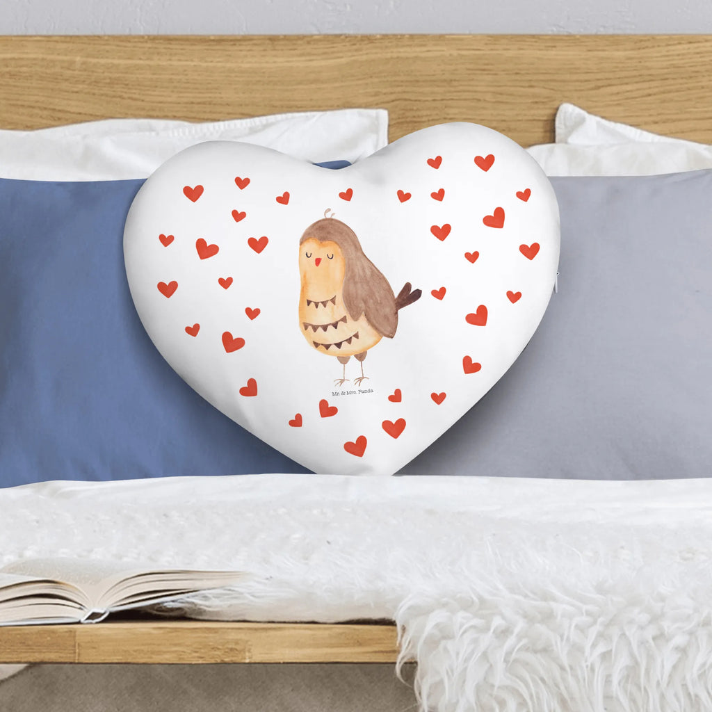 Heart cushion Owl Satisfied Kissen, Herzkissen, Herzform, Herz, Dekokissen, Eule, Eule Spruch, Eule deko, Owl, Liebe Spruch, Romantisch, Wortspiel lustig, Spruch schön, Geschenk Hochzeitstag