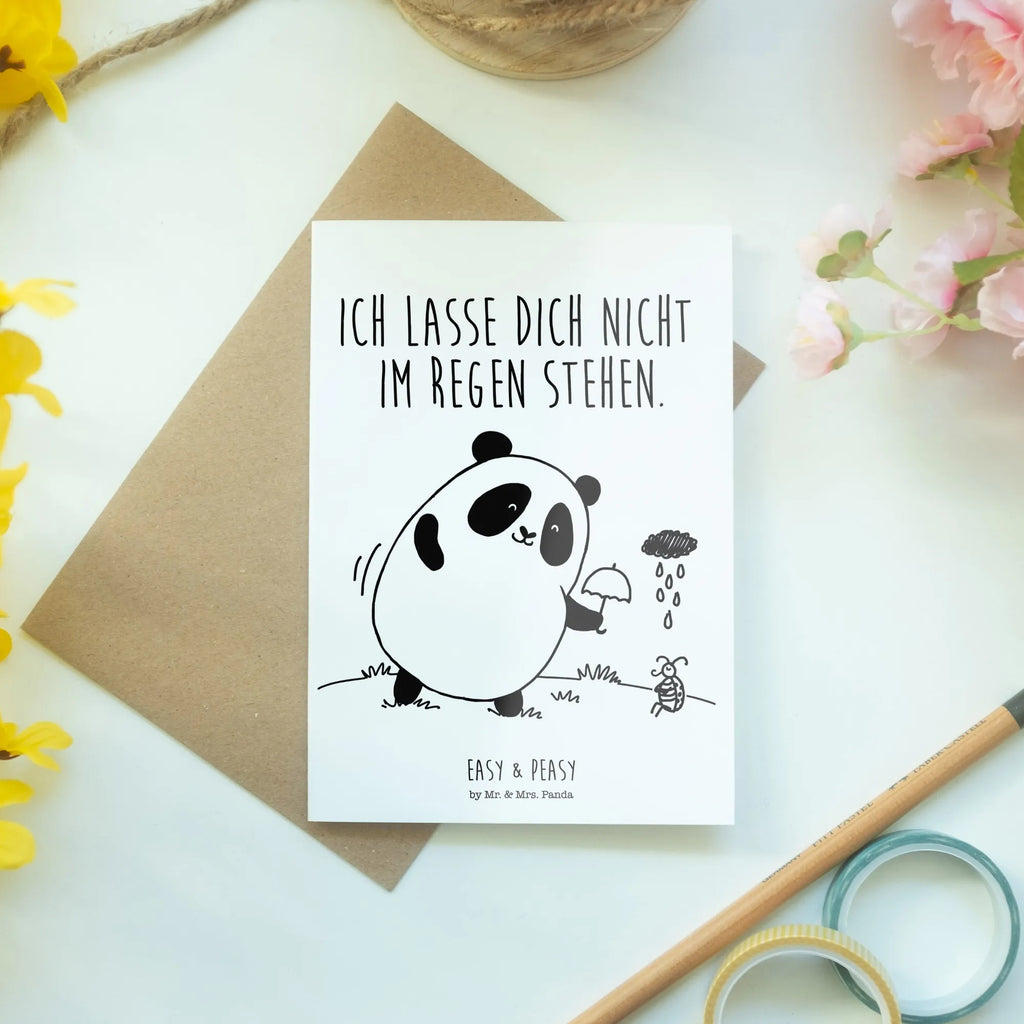 Grußkarte Panda Zusammenhalt Grußkarte, Klappkarte, Einladungskarte, Glückwunschkarte, Hochzeitskarte, Geburtstagskarte, Karte, Ansichtskarten