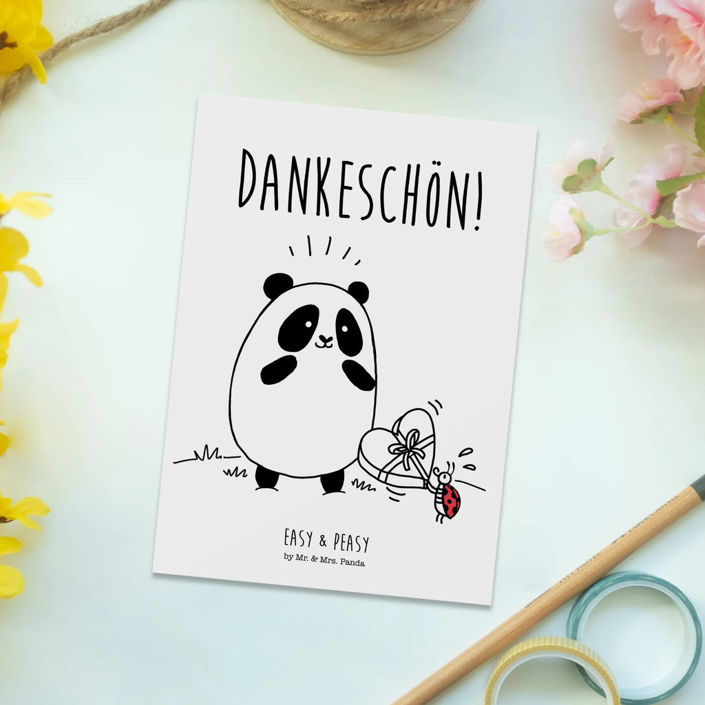 Postkarte Panda Dankeschön Postkarte, Karte, Geschenkkarte, Grußkarte, Einladung, Ansichtskarte, Geburtstagskarte, Einladungskarte, Dankeskarte, Ansichtskarten, Einladung Geburtstag, Einladungskarten Geburtstag