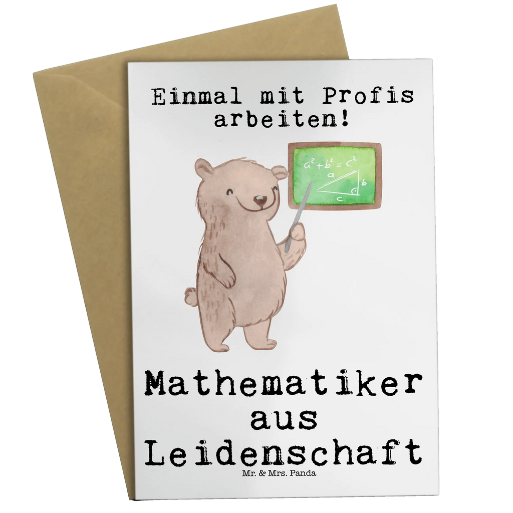 Grußkarte Mathematiker aus Leidenschaft Grußkarte, Klappkarte, Einladungskarte, Glückwunschkarte, Hochzeitskarte, Geburtstagskarte, Karte, Ansichtskarten, Beruf, Ausbildung, Jubiläum, Abschied, Rente, Kollege, Kollegin, Geschenk, Schenken, Arbeitskollege, Mitarbeiter, Firma, Danke, Dankeschön, Mathematiker, Mathematik Studium, Student Mathe, Bachelor, Master