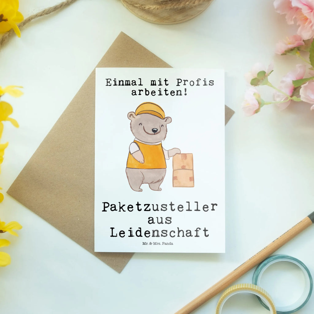 Grußkarte Paketzusteller Leidenschaft Grußkarte, Klappkarte, Einladungskarte, Glückwunschkarte, Hochzeitskarte, Geburtstagskarte, Karte, Ansichtskarten, Beruf, Ausbildung, Jubiläum, Abschied, Rente, Kollege, Kollegin, Geschenk, Schenken, Arbeitskollege, Mitarbeiter, Firma, Danke, Dankeschön