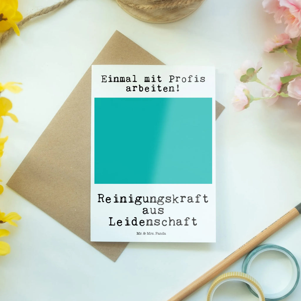 Grußkarte Reinigungskraft Leidenschaft Grußkarte, Klappkarte, Einladungskarte, Glückwunschkarte, Hochzeitskarte, Geburtstagskarte, Karte, Ansichtskarten, Beruf, Ausbildung, Jubiläum, Abschied, Rente, Kollege, Kollegin, Geschenk, Schenken, Arbeitskollege, Mitarbeiter, Firma, Danke, Dankeschön