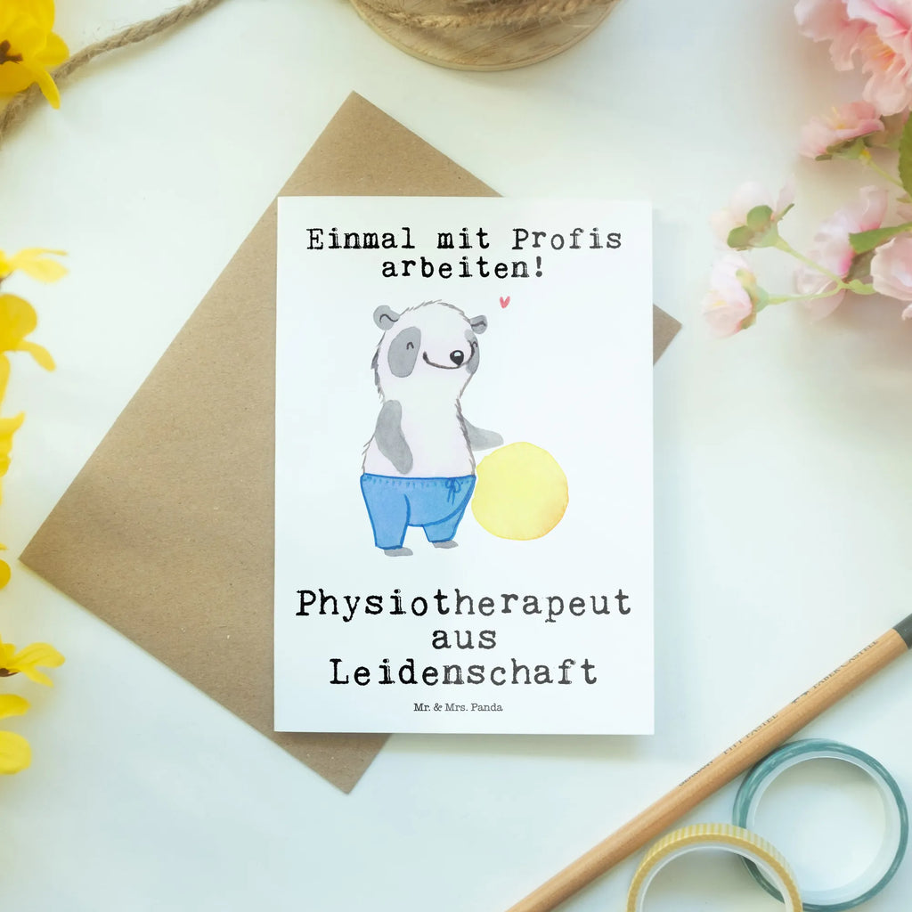 Grußkarte Physiotherapeut aus Leidenschaft Grußkarte, Klappkarte, Einladungskarte, Glückwunschkarte, Hochzeitskarte, Geburtstagskarte, Karte, Ansichtskarten, Beruf, Ausbildung, Jubiläum, Abschied, Rente, Kollege, Kollegin, Geschenk, Schenken, Arbeitskollege, Mitarbeiter, Firma, Danke, Dankeschön