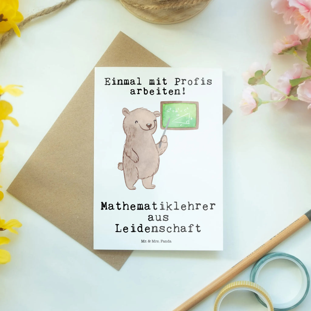 Grußkarte Mathematiklehrer aus Leidenschaft Grußkarte, Klappkarte, Einladungskarte, Glückwunschkarte, Hochzeitskarte, Geburtstagskarte, Karte, Ansichtskarten, Beruf, Ausbildung, Jubiläum, Abschied, Rente, Kollege, Kollegin, Geschenk, Schenken, Arbeitskollege, Mitarbeiter, Firma, Danke, Dankeschön, Mathematiklehrer, Lehramtstudent, Referendariat, Mathelehrer, Matheunterricht