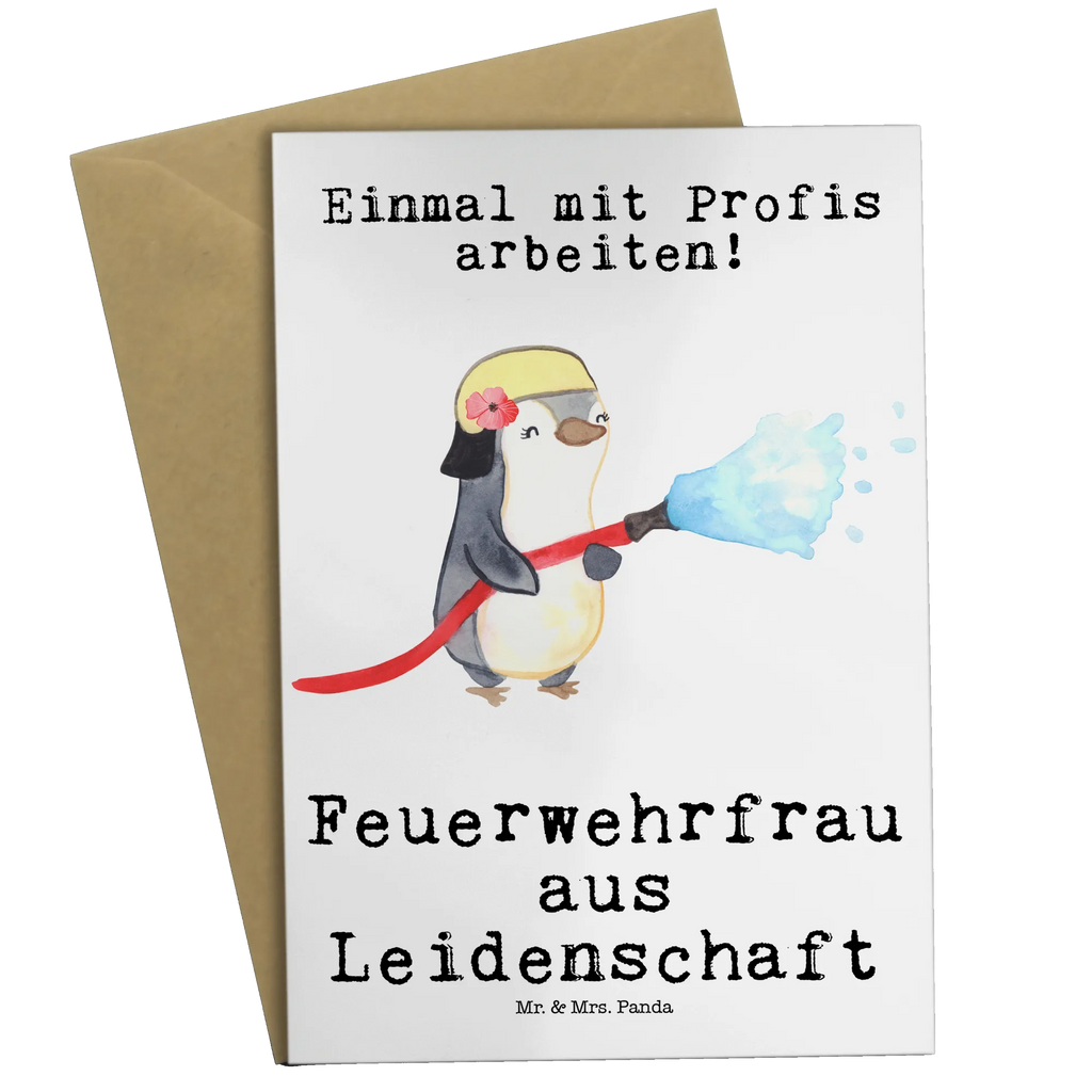 Grußkarte Feuerwehrfrau aus Leidenschaft Grußkarte, Klappkarte, Einladungskarte, Glückwunschkarte, Hochzeitskarte, Geburtstagskarte, Karte, Ansichtskarten, Beruf, Ausbildung, Jubiläum, Abschied, Rente, Kollege, Kollegin, Geschenk, Schenken, Arbeitskollege, Mitarbeiter, Firma, Danke, Dankeschön, Feuerwehrfrau, Feuerwehrhauptfrau, Brandschutz, Feuerwehr, freiwillige Feuerwehr