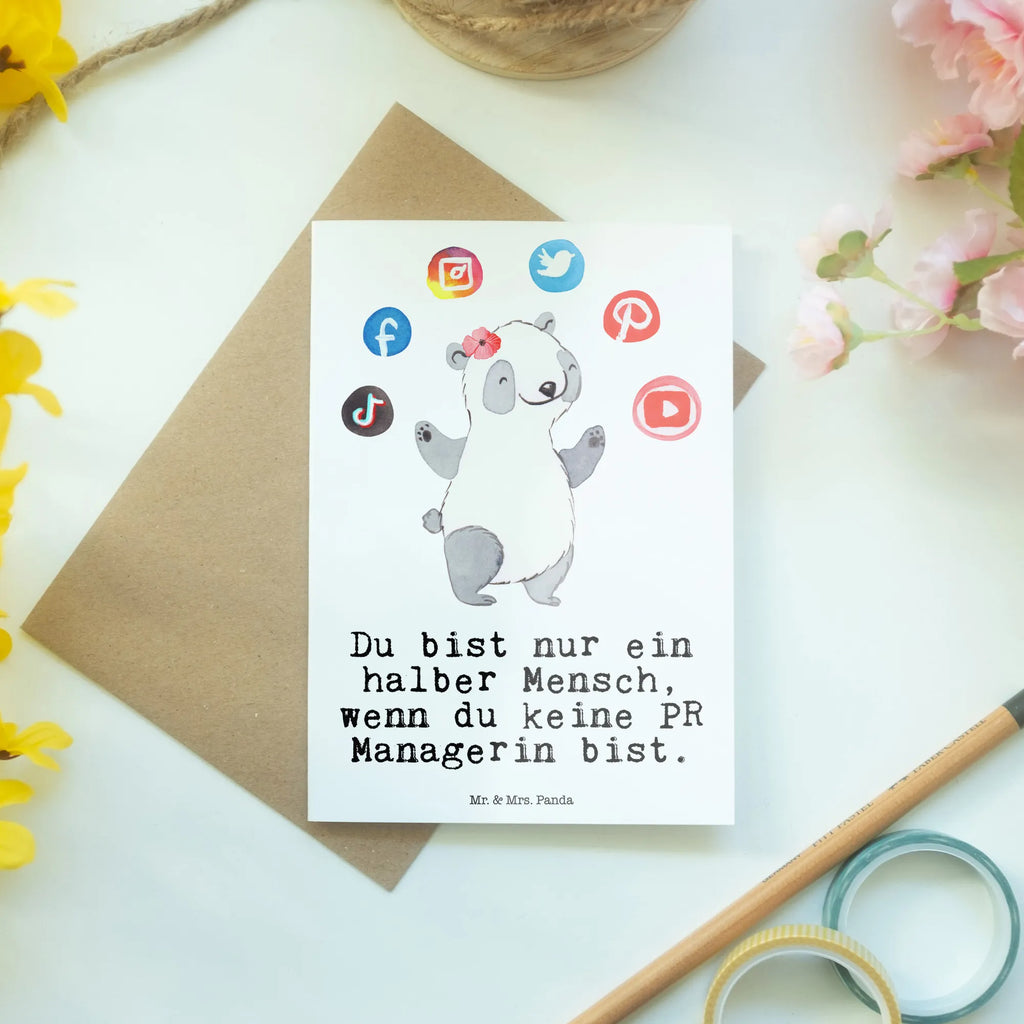 Grußkarte PR Managerin Herz Grußkarte, Klappkarte, Einladungskarte, Glückwunschkarte, Hochzeitskarte, Geburtstagskarte, Karte, Ansichtskarten, Beruf, Ausbildung, Jubiläum, Abschied, Rente, Kollege, Kollegin, Geschenk, Schenken, Arbeitskollege, Mitarbeiter, Firma, Danke, Dankeschön