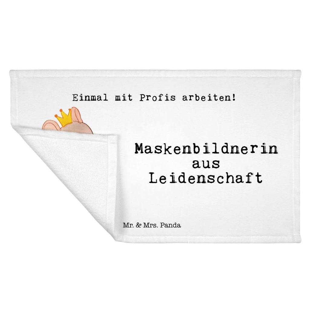 Handtuch Maskenbildnerin aus Leidenschaft Gästetuch, Reisehandtuch, Sport Handtuch, Frottier, Kinder Handtuch, Beruf, Ausbildung, Jubiläum, Abschied, Rente, Kollege, Kollegin, Geschenk, Schenken, Arbeitskollege, Mitarbeiter, Firma, Danke, Dankeschön, Kosmetikerin, Make Up Artist, Maskenbildnerin, Visagistin, Beauty Salon, Kosmetikstudio, Eröffnung