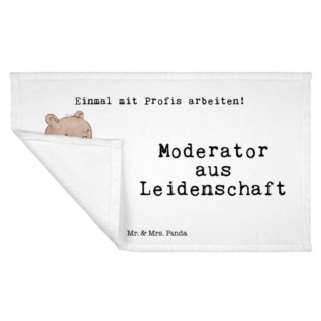 Handtuch Moderator aus Leidenschaft Gästetuch, Reisehandtuch, Sport Handtuch, Frottier, Kinder Handtuch, Beruf, Ausbildung, Jubiläum, Abschied, Rente, Kollege, Kollegin, Geschenk, Schenken, Arbeitskollege, Mitarbeiter, Firma, Danke, Dankeschön