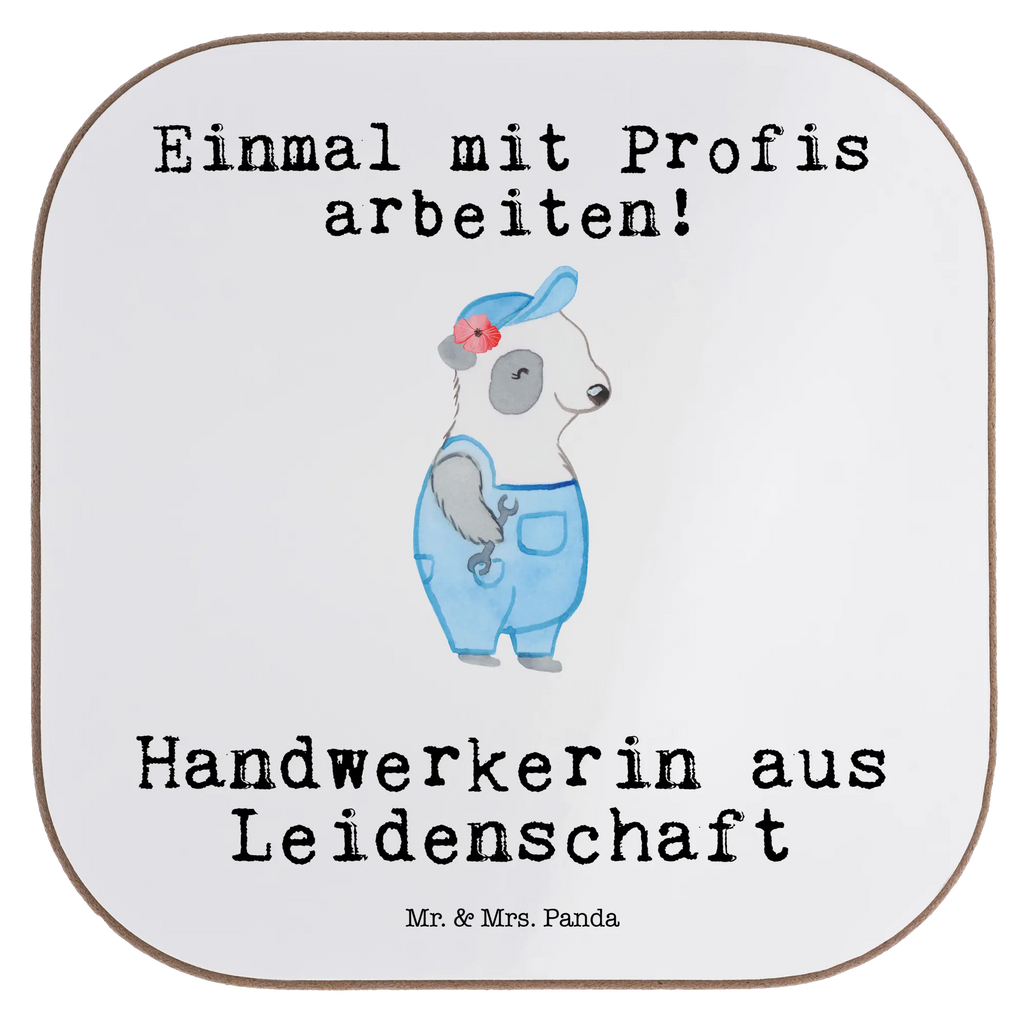 Quadratische Untersetzer Handwerkerin aus Leidenschaft Untersetzer, Bierdeckel, Glasuntersetzer, Untersetzer Gläser, Getränkeuntersetzer, Untersetzer aus Holz, Untersetzer für Gläser, Korkuntersetzer, Untersetzer Holz, Holzuntersetzer, Tassen Untersetzer, Untersetzer Design, Beruf, Ausbildung, Jubiläum, Abschied, Rente, Kollege, Kollegin, Geschenk, Schenken, Arbeitskollege, Mitarbeiter, Firma, Danke, Dankeschön, Handwerkerin, Gesellenprüfung, Handwerksbetrieb, Werkstatt