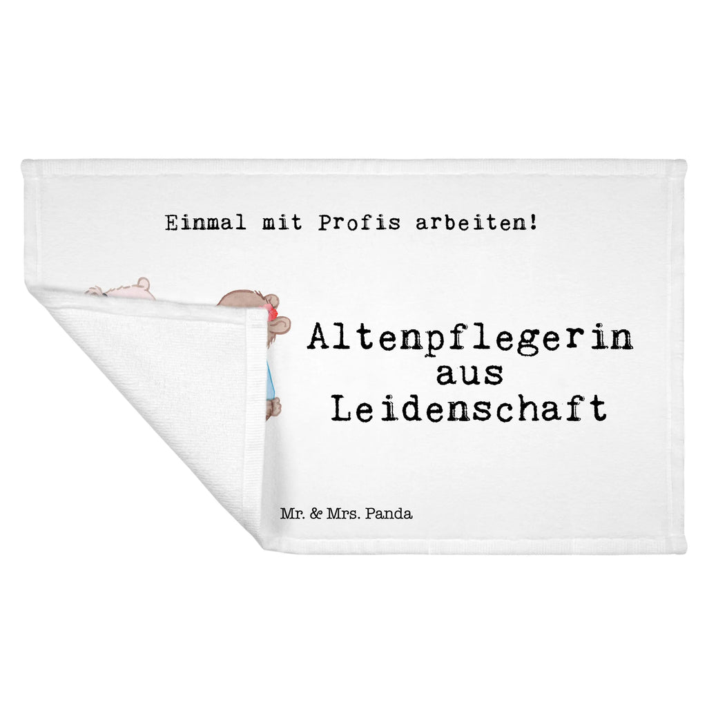 Handtuch Altenpflegerin aus Leidenschaft Gästetuch, Reisehandtuch, Sport Handtuch, Frottier, Kinder Handtuch, Beruf, Ausbildung, Jubiläum, Abschied, Rente, Kollege, Kollegin, Geschenk, Schenken, Arbeitskollege, Mitarbeiter, Firma, Danke, Dankeschön, Altenpflegerin, Pflegerin, Altenheim Eröffnung