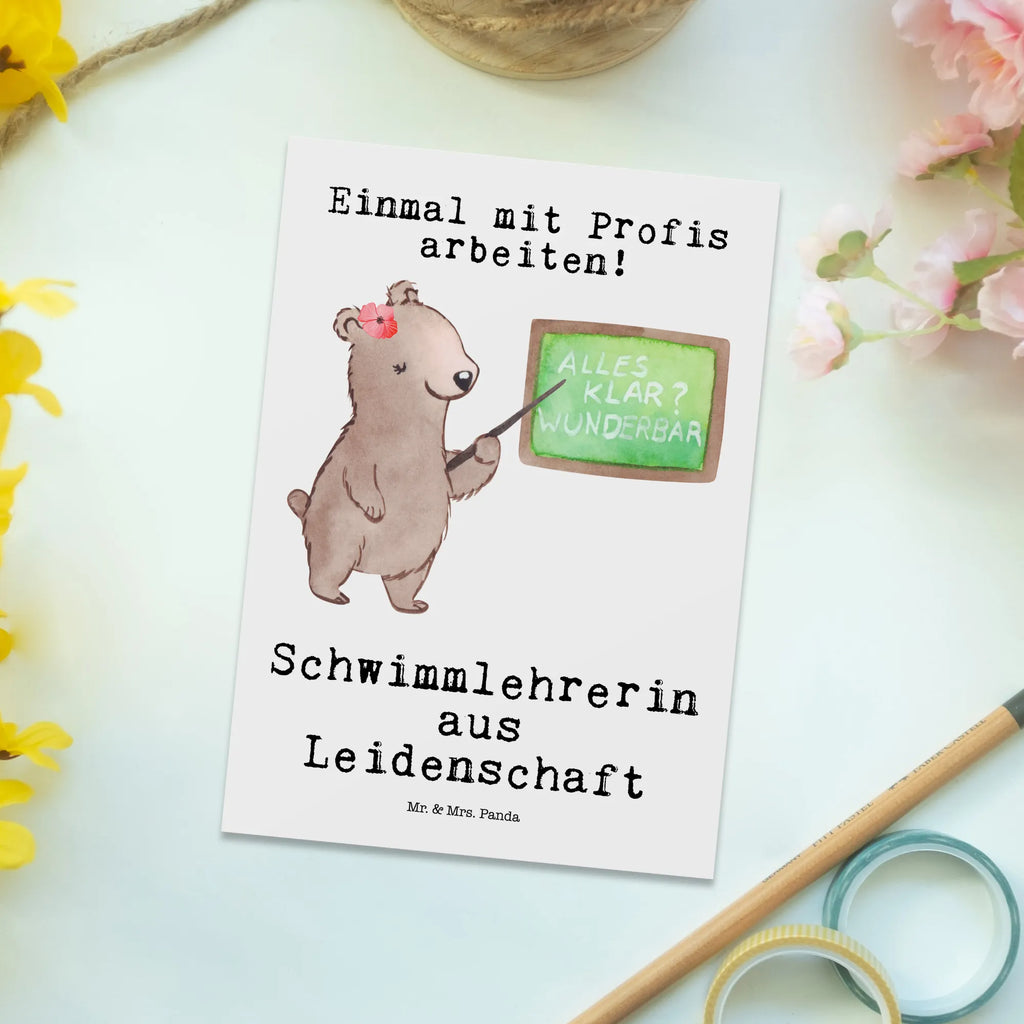 Postkarte Schwimmlehrerin aus Leidenschaft Postkarte, Karte, Geschenkkarte, Grußkarte, Einladung, Ansichtskarte, Geburtstagskarte, Einladungskarte, Dankeskarte, Ansichtskarten, Einladung Geburtstag, Einladungskarten Geburtstag, Beruf, Ausbildung, Jubiläum, Abschied, Rente, Kollege, Kollegin, Geschenk, Schenken, Arbeitskollege, Mitarbeiter, Firma, Danke, Dankeschön, Schwimmlehrerin, Schwimmbad, Schwimmschule, Schwimmverein