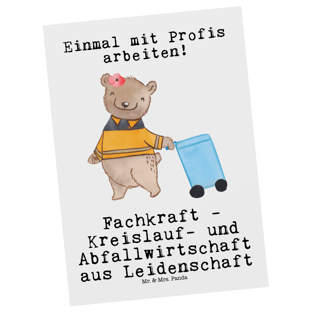 Postkarte Fachkraft - Kreislauf- und Abfallwirtschaft Leidenschaft Postkarte, Karte, Geschenkkarte, Grußkarte, Einladung, Ansichtskarte, Geburtstagskarte, Einladungskarte, Dankeskarte, Ansichtskarten, Einladung Geburtstag, Einladungskarten Geburtstag, Beruf, Ausbildung, Jubiläum, Abschied, Rente, Kollege, Kollegin, Geschenk, Schenken, Arbeitskollege, Mitarbeiter, Firma, Danke, Dankeschön, Müllwerker, Fachkraft Kreislauf- und Abfallwirtschaft, Müllentsorger, Kehrichtmann, Müllmann, Müllfahrer