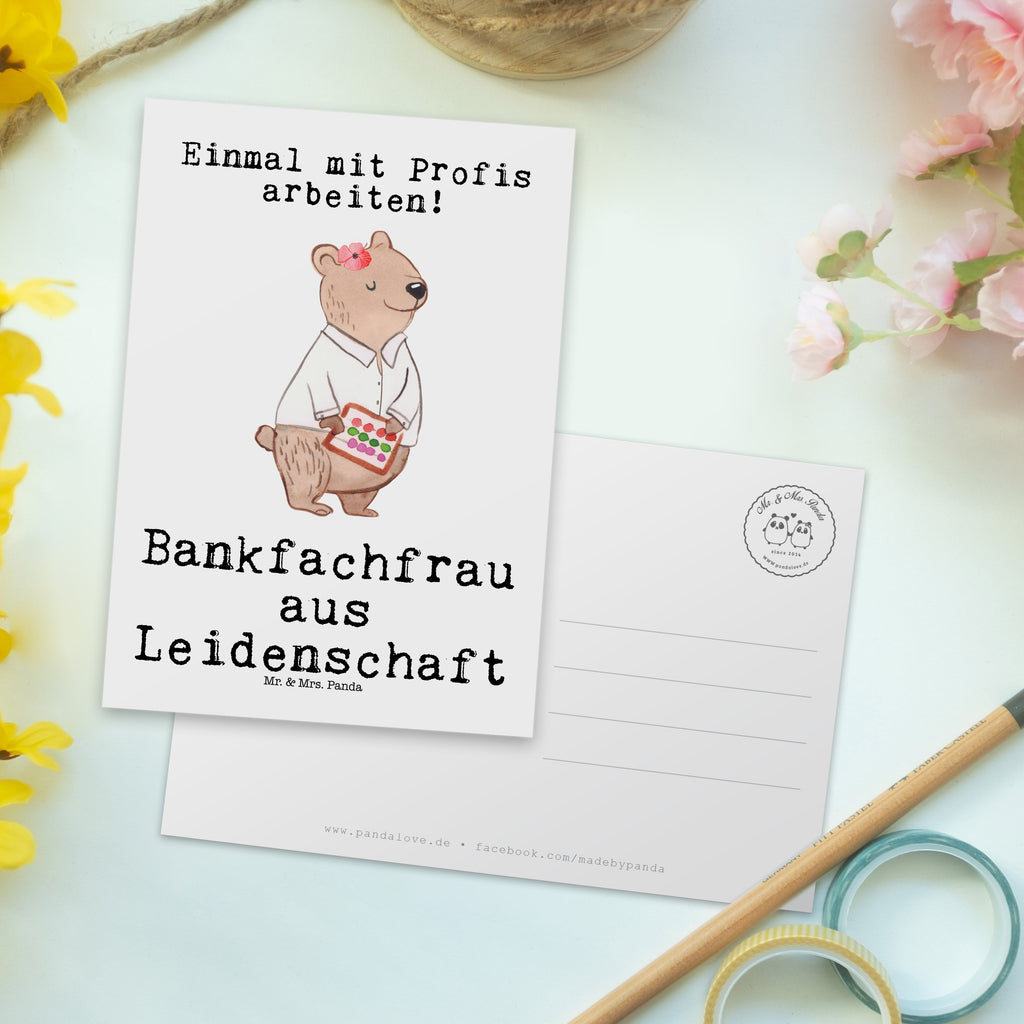 Postkarte Bankfachfrau aus Leidenschaft Postkarte, Karte, Geschenkkarte, Grußkarte, Einladung, Ansichtskarte, Geburtstagskarte, Einladungskarte, Dankeskarte, Ansichtskarten, Einladung Geburtstag, Einladungskarten Geburtstag, Beruf, Ausbildung, Jubiläum, Abschied, Rente, Kollege, Kollegin, Geschenk, Schenken, Arbeitskollege, Mitarbeiter, Firma, Danke, Dankeschön, Bankfachfrau, Bankangestellte, Bänkerin, Bankberaterin