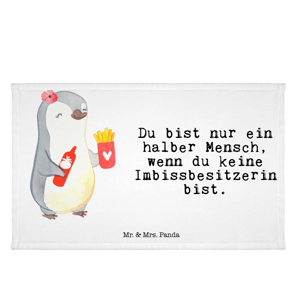 Handtuch Imbissbesitzerin mit Herz Gästetuch, Reisehandtuch, Sport Handtuch, Frottier, Kinder Handtuch, Beruf, Ausbildung, Jubiläum, Abschied, Rente, Kollege, Kollegin, Geschenk, Schenken, Arbeitskollege, Mitarbeiter, Firma, Danke, Dankeschön, Imbissbesitzerin, Imibissverkäuferin, Pommesverkäuferin, Pommesliebe