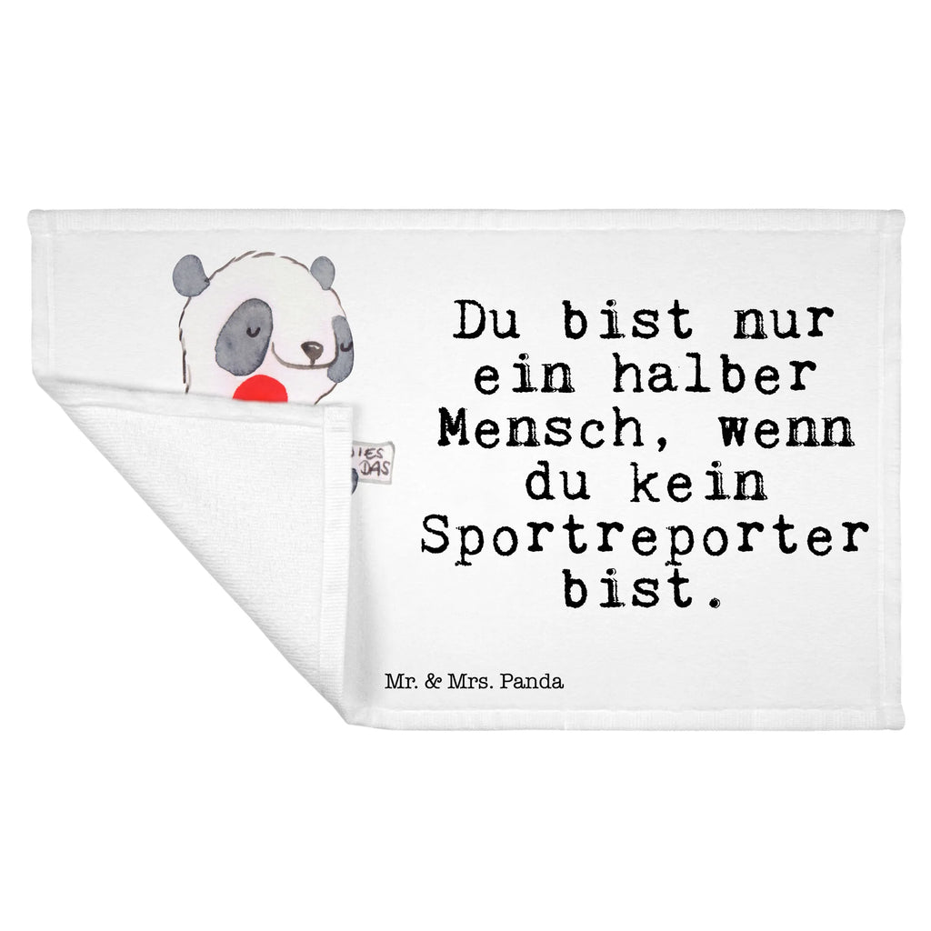 Handtuch Sportreporter mit Herz Gästetuch, Reisehandtuch, Sport Handtuch, Frottier, Kinder Handtuch, Beruf, Ausbildung, Jubiläum, Abschied, Rente, Kollege, Kollegin, Geschenk, Schenken, Arbeitskollege, Mitarbeiter, Firma, Danke, Dankeschön