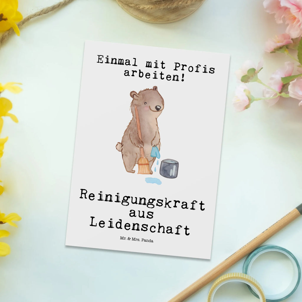 Postkarte Reinigungskraft aus Leidenschaft Postkarte, Karte, Geschenkkarte, Grußkarte, Einladung, Ansichtskarte, Geburtstagskarte, Einladungskarte, Dankeskarte, Ansichtskarten, Einladung Geburtstag, Einladungskarten Geburtstag, Beruf, Ausbildung, Jubiläum, Abschied, Rente, Kollege, Kollegin, Geschenk, Schenken, Arbeitskollege, Mitarbeiter, Firma, Danke, Dankeschön