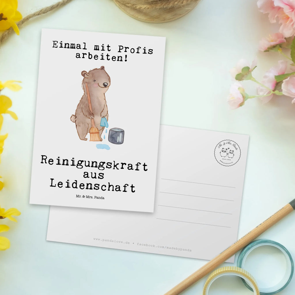 Postkarte Reinigungskraft aus Leidenschaft Postkarte, Karte, Geschenkkarte, Grußkarte, Einladung, Ansichtskarte, Geburtstagskarte, Einladungskarte, Dankeskarte, Ansichtskarten, Einladung Geburtstag, Einladungskarten Geburtstag, Beruf, Ausbildung, Jubiläum, Abschied, Rente, Kollege, Kollegin, Geschenk, Schenken, Arbeitskollege, Mitarbeiter, Firma, Danke, Dankeschön