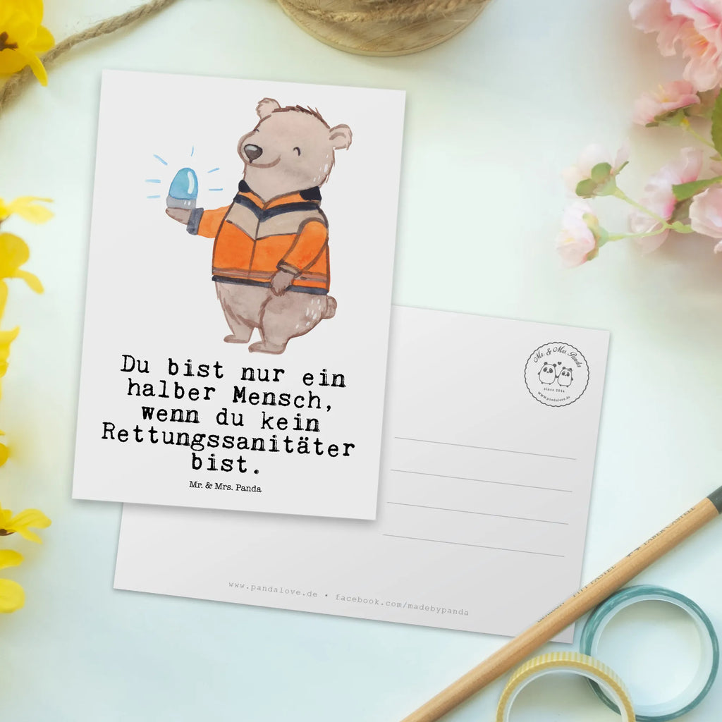 Postkarte Rettungssanitäter mit Herz Postkarte, Karte, Geschenkkarte, Grußkarte, Einladung, Ansichtskarte, Geburtstagskarte, Einladungskarte, Dankeskarte, Ansichtskarten, Einladung Geburtstag, Einladungskarten Geburtstag, Beruf, Ausbildung, Jubiläum, Abschied, Rente, Kollege, Kollegin, Geschenk, Schenken, Arbeitskollege, Mitarbeiter, Firma, Danke, Dankeschön