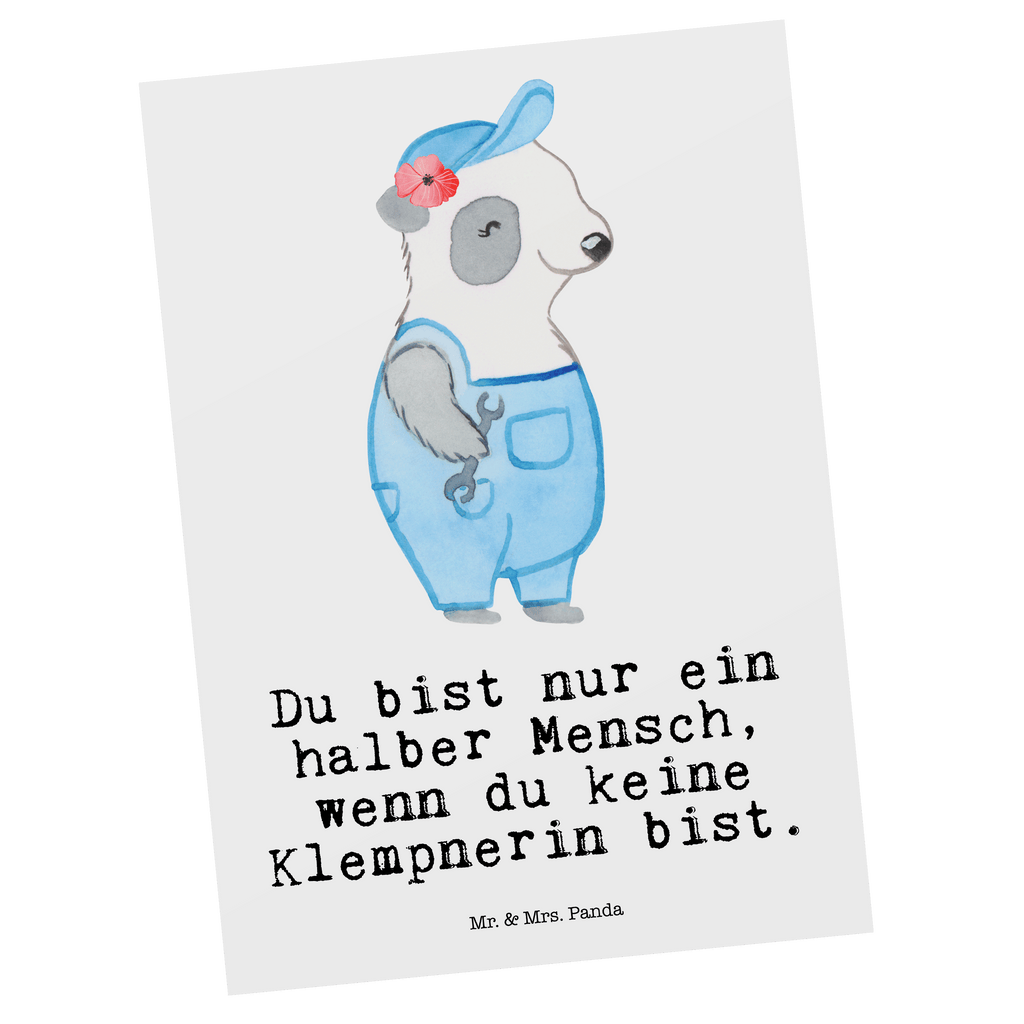 Postkarte Klempnerin mit Herz Postkarte, Karte, Geschenkkarte, Grußkarte, Einladung, Ansichtskarte, Geburtstagskarte, Einladungskarte, Dankeskarte, Ansichtskarten, Einladung Geburtstag, Einladungskarten Geburtstag, Beruf, Ausbildung, Jubiläum, Abschied, Rente, Kollege, Kollegin, Geschenk, Schenken, Arbeitskollege, Mitarbeiter, Firma, Danke, Dankeschön, Klempnerin, Handwerkerin, Installateurin, Meisterin, Gesellenprüfung, Fachbetrieb, Bauklempnerin, Sanitärinstallationen