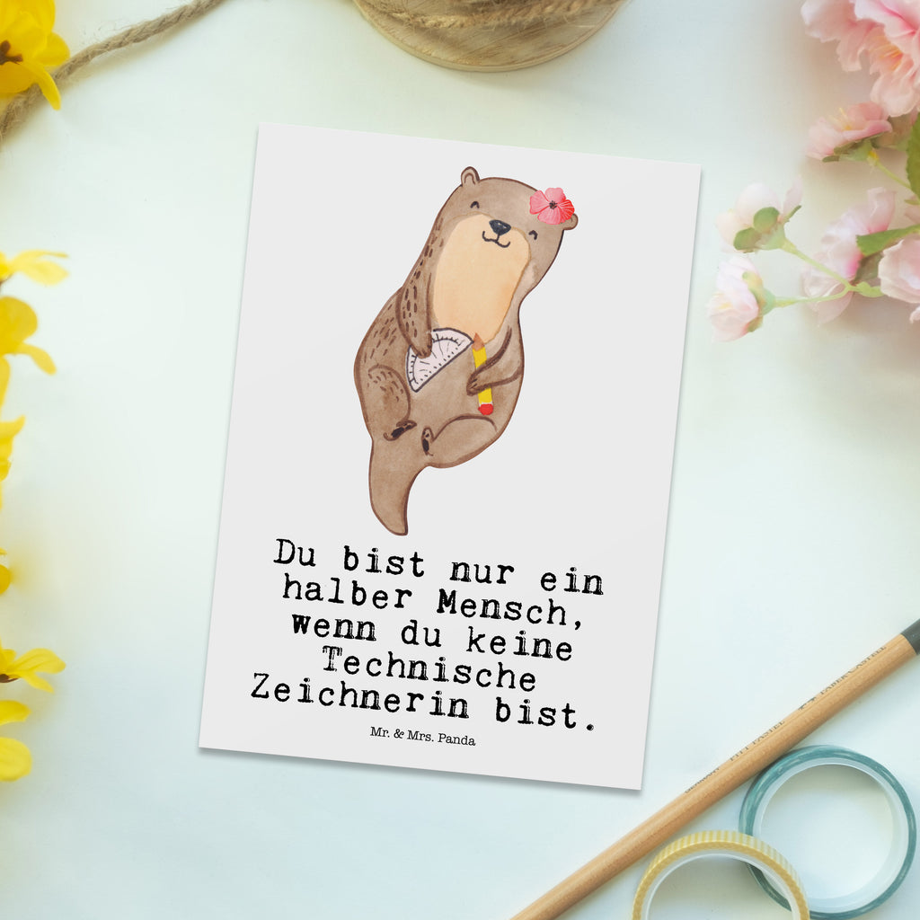 Postkarte Technische Zeichnerin mit Herz Postkarte, Karte, Geschenkkarte, Grußkarte, Einladung, Ansichtskarte, Geburtstagskarte, Einladungskarte, Dankeskarte, Ansichtskarten, Einladung Geburtstag, Einladungskarten Geburtstag, Beruf, Ausbildung, Jubiläum, Abschied, Rente, Kollege, Kollegin, Geschenk, Schenken, Arbeitskollege, Mitarbeiter, Firma, Danke, Dankeschön