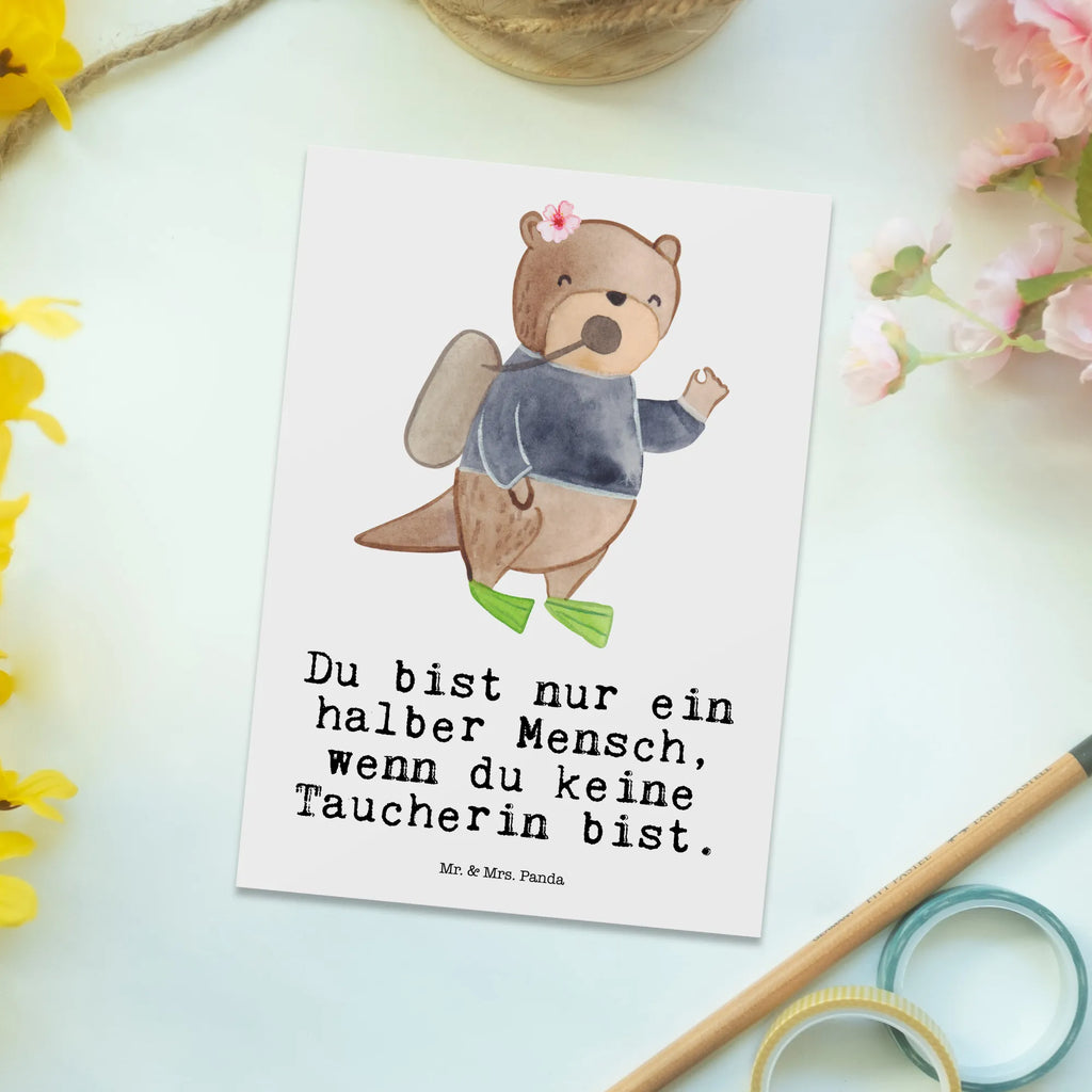 Postkarte Taucherin mit Herz Postkarte, Karte, Geschenkkarte, Grußkarte, Einladung, Ansichtskarte, Geburtstagskarte, Einladungskarte, Dankeskarte, Ansichtskarten, Einladung Geburtstag, Einladungskarten Geburtstag, Beruf, Ausbildung, Jubiläum, Abschied, Rente, Kollege, Kollegin, Geschenk, Schenken, Arbeitskollege, Mitarbeiter, Firma, Danke, Dankeschön