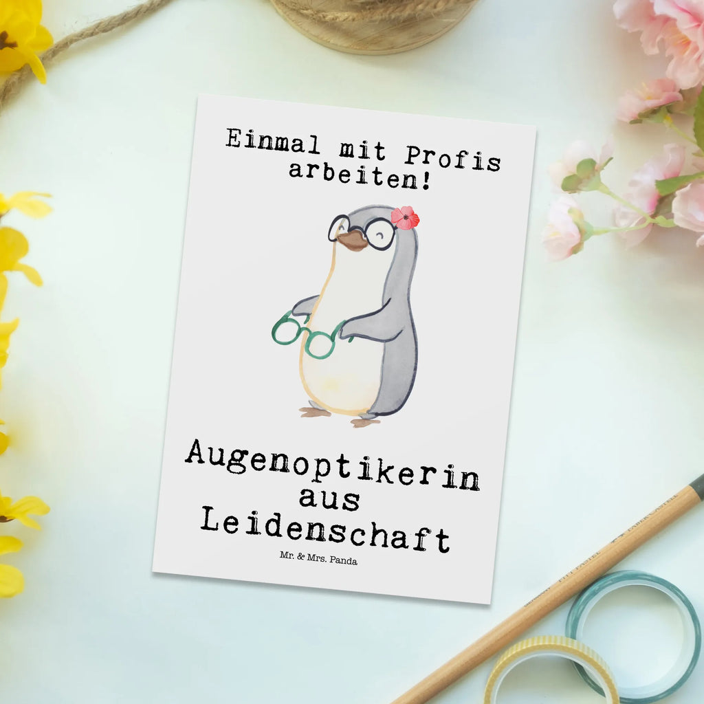 Postkarte Augenoptikerin aus Leidenschaft Postkarte, Karte, Geschenkkarte, Grußkarte, Einladung, Ansichtskarte, Geburtstagskarte, Einladungskarte, Dankeskarte, Ansichtskarten, Einladung Geburtstag, Einladungskarten Geburtstag, Beruf, Ausbildung, Jubiläum, Abschied, Rente, Kollege, Kollegin, Geschenk, Schenken, Arbeitskollege, Mitarbeiter, Firma, Danke, Dankeschön, Augenoptikerin, Optikerin, Augenärztin, Optometristin, Brillenverkäuferin, Brillengeschäft, Eröffnung