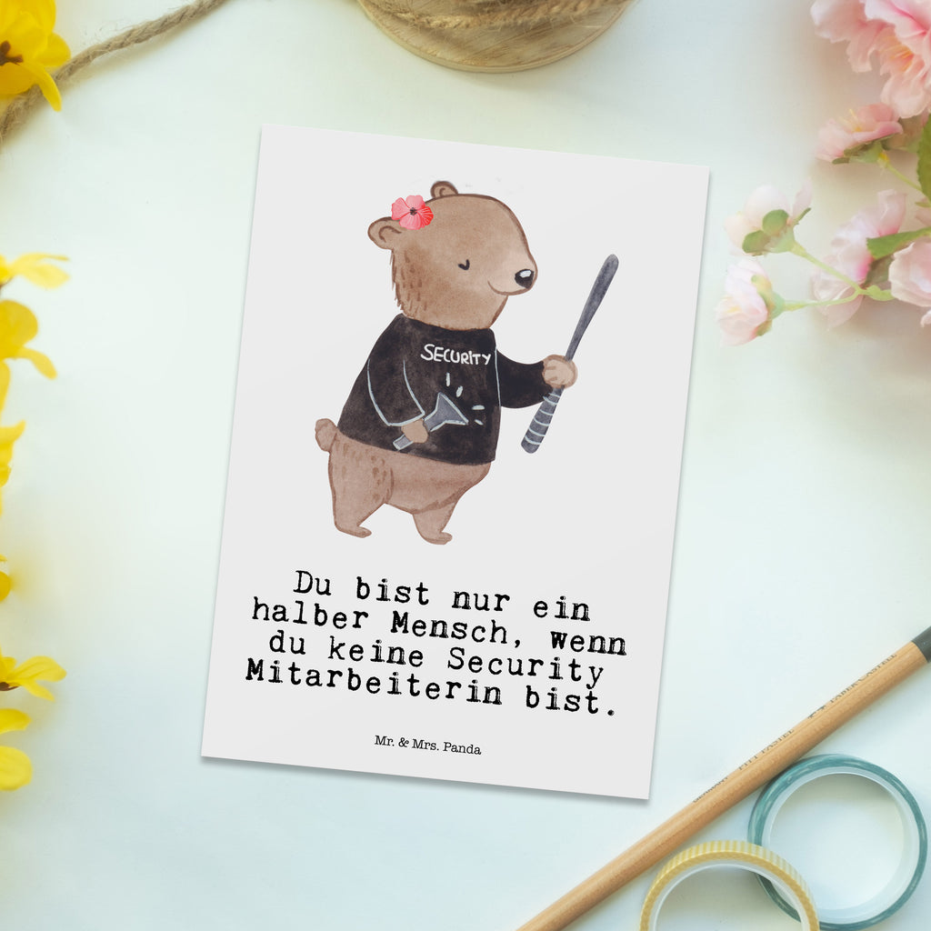 Postkarte Security Mitarbeiterin mit Herz Postkarte, Karte, Geschenkkarte, Grußkarte, Einladung, Ansichtskarte, Geburtstagskarte, Einladungskarte, Dankeskarte, Ansichtskarten, Einladung Geburtstag, Einladungskarten Geburtstag, Beruf, Ausbildung, Jubiläum, Abschied, Rente, Kollege, Kollegin, Geschenk, Schenken, Arbeitskollege, Mitarbeiter, Firma, Danke, Dankeschön