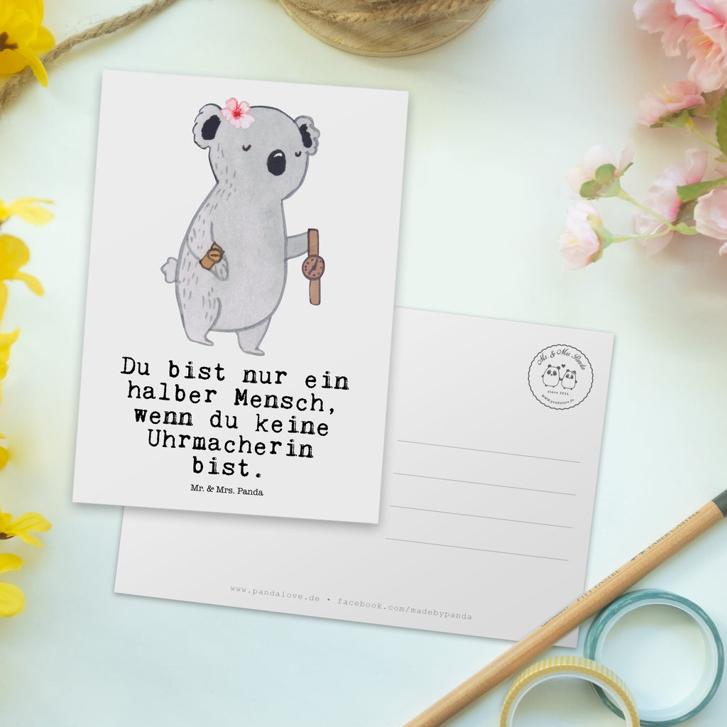 Postkarte Uhrmacherin mit Herz Postkarte, Karte, Geschenkkarte, Grußkarte, Einladung, Ansichtskarte, Geburtstagskarte, Einladungskarte, Dankeskarte, Ansichtskarten, Einladung Geburtstag, Einladungskarten Geburtstag, Beruf, Ausbildung, Jubiläum, Abschied, Rente, Kollege, Kollegin, Geschenk, Schenken, Arbeitskollege, Mitarbeiter, Firma, Danke, Dankeschön