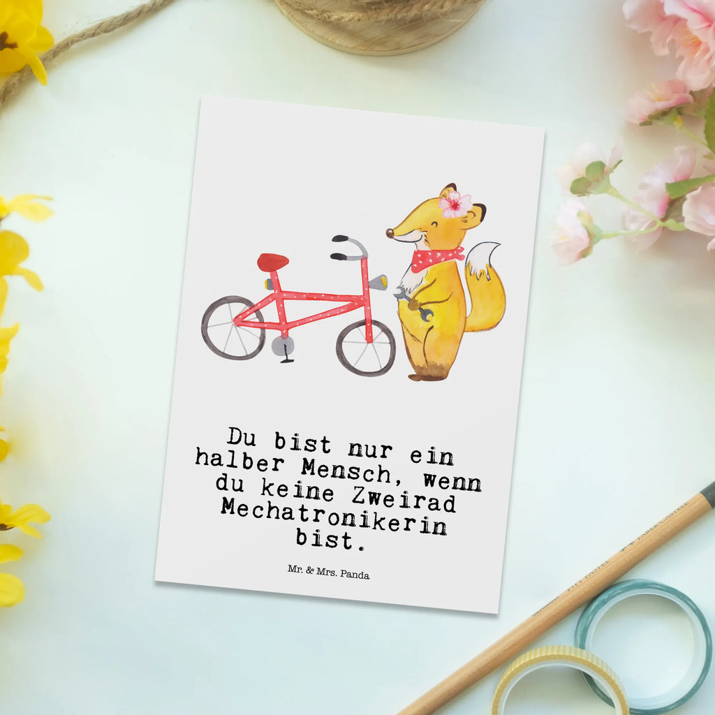 Postkarte Zweirad Mechatronikerin mit Herz Postkarte, Karte, Geschenkkarte, Grußkarte, Einladung, Ansichtskarte, Geburtstagskarte, Einladungskarte, Dankeskarte, Ansichtskarten, Einladung Geburtstag, Einladungskarten Geburtstag, Beruf, Ausbildung, Jubiläum, Abschied, Rente, Kollege, Kollegin, Geschenk, Schenken, Arbeitskollege, Mitarbeiter, Firma, Danke, Dankeschön