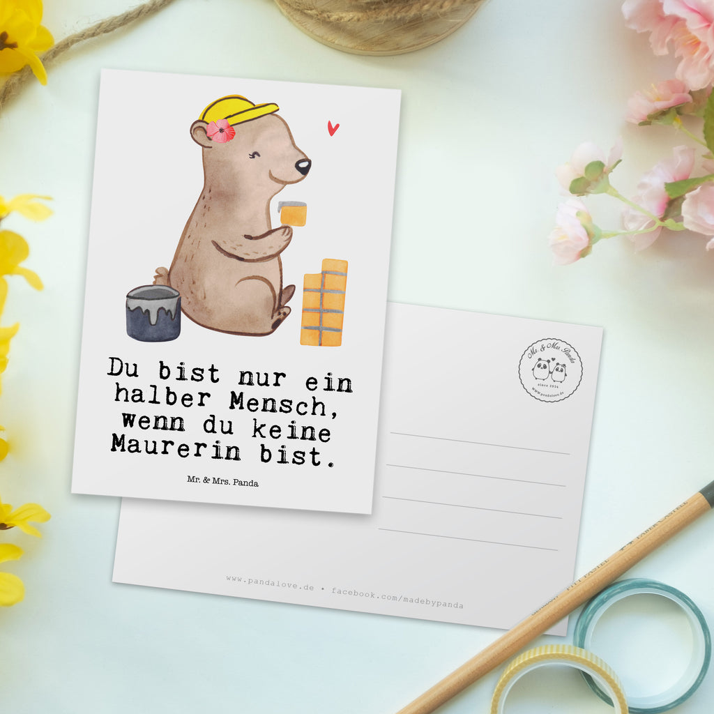 Postkarte Maurerin Herz Postkarte, Karte, Geschenkkarte, Grußkarte, Einladung, Ansichtskarte, Geburtstagskarte, Einladungskarte, Dankeskarte, Ansichtskarten, Einladung Geburtstag, Einladungskarten Geburtstag, Beruf, Ausbildung, Jubiläum, Abschied, Rente, Kollege, Kollegin, Geschenk, Schenken, Arbeitskollege, Mitarbeiter, Firma, Danke, Dankeschön, Maurerin, Maurermeisterin, Gesellenprüfung, Handwerkerin, Maurerbetrieb