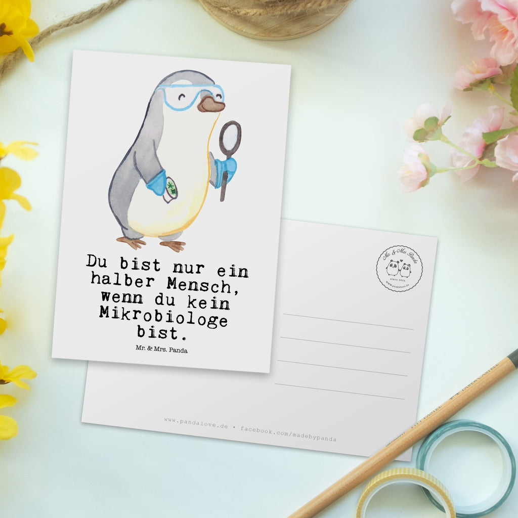 Postkarte Mikrobiologe mit Herz Postkarte, Karte, Geschenkkarte, Grußkarte, Einladung, Ansichtskarte, Geburtstagskarte, Einladungskarte, Dankeskarte, Ansichtskarten, Einladung Geburtstag, Einladungskarten Geburtstag, Beruf, Ausbildung, Jubiläum, Abschied, Rente, Kollege, Kollegin, Geschenk, Schenken, Arbeitskollege, Mitarbeiter, Firma, Danke, Dankeschön, Mikrobiologe, Naturwissenschaftler, Labor, Forschung