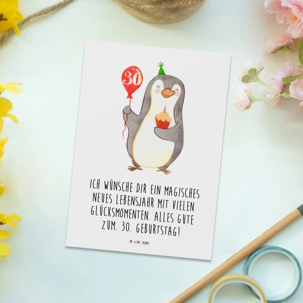 Postkarte 30. Geburtstag Pinguin Luftballon Postkarte, Karte, Geschenkkarte, Grußkarte, Einladung, Ansichtskarte, Geburtstagskarte, Einladungskarte, Dankeskarte, Ansichtskarten, Einladung Geburtstag, Einladungskarten Geburtstag, Geburtstag, Geburtstagsgeschenk, Geschenk, Pinguin, Geburtstage, Happy Birthday, Geburtstagsfeier