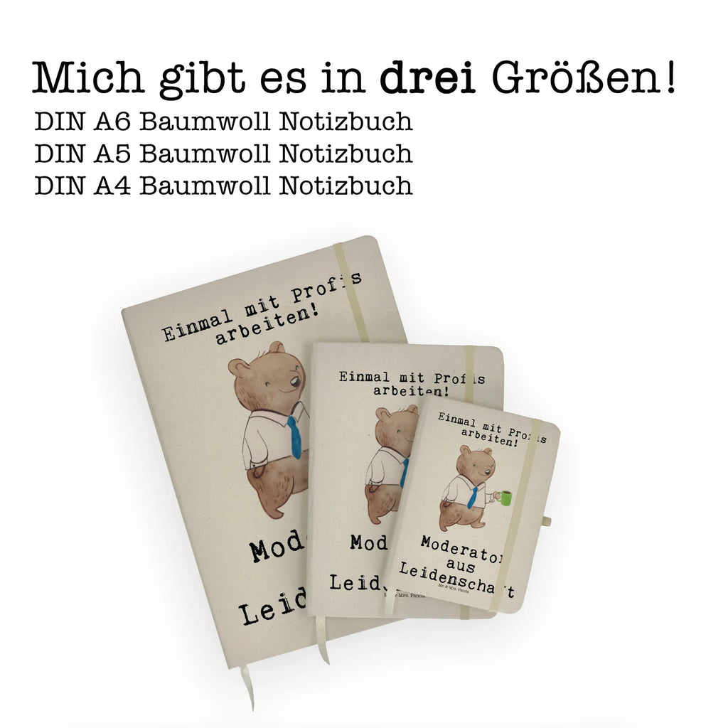 Baumwoll Notizbuch Moderator Leidenschaft Notizen, Eintragebuch, Tagebuch, Notizblock, Adressbuch, Journal, Kladde, Skizzenbuch, Notizheft, Schreibbuch, Schreibheft, Beruf, Ausbildung, Jubiläum, Abschied, Rente, Kollege, Kollegin, Geschenk, Schenken, Arbeitskollege, Mitarbeiter, Firma, Danke, Dankeschön