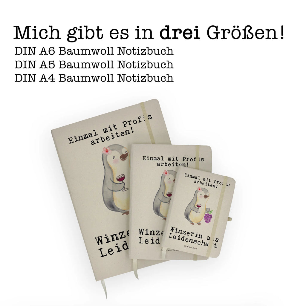 Baumwoll Notizbuch Winzerin aus Leidenschaft Notizen, Eintragebuch, Tagebuch, Notizblock, Adressbuch, Journal, Kladde, Skizzenbuch, Notizheft, Schreibbuch, Schreibheft, Beruf, Ausbildung, Jubiläum, Abschied, Rente, Kollege, Kollegin, Geschenk, Schenken, Arbeitskollege, Mitarbeiter, Firma, Danke, Dankeschön