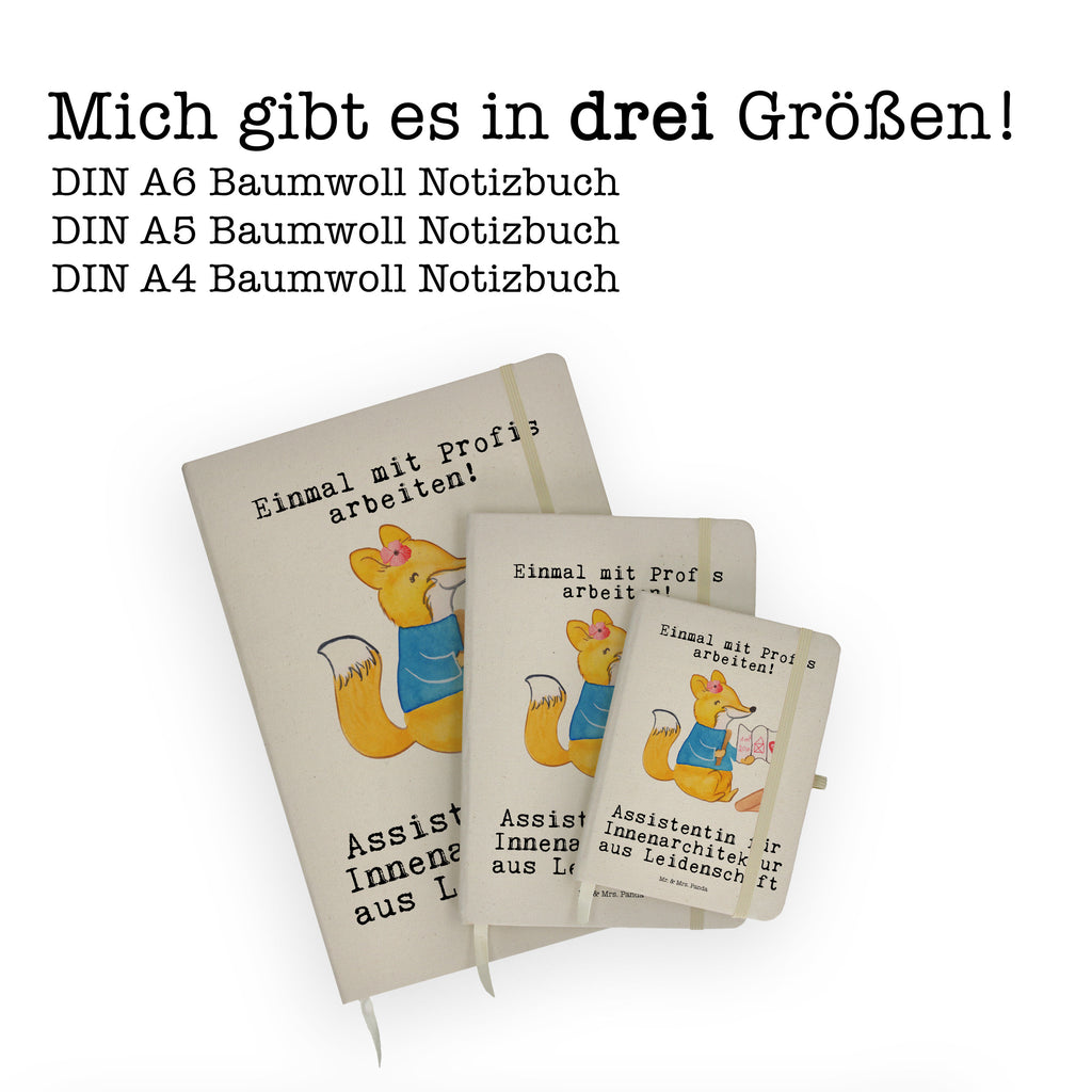 DIN A6 Baumwoll Notizbuch Assistentin für Innenarchitektur aus Leidenschaft Notizen, Eintragebuch, Tagebuch, Notizblock, Adressbuch, Journal, Kladde, Skizzenbuch, Notizheft, Schreibbuch, Schreibheft, Beruf, Ausbildung, Jubiläum, Abschied, Rente, Kollege, Kollegin, Geschenk, Schenken, Arbeitskollege, Mitarbeiter, Firma, Danke, Dankeschön