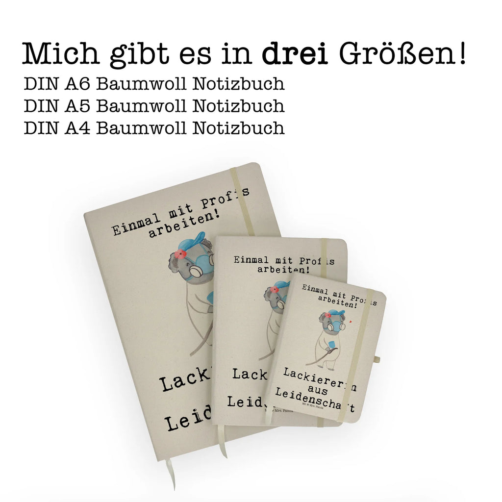 Baumwoll Notizbuch Lackiererin aus Leidenschaft Notizen, Eintragebuch, Tagebuch, Notizblock, Adressbuch, Journal, Kladde, Skizzenbuch, Notizheft, Schreibbuch, Schreibheft, Beruf, Ausbildung, Jubiläum, Abschied, Rente, Kollege, Kollegin, Geschenk, Schenken, Arbeitskollege, Mitarbeiter, Firma, Danke, Dankeschön, Lackiererin, Lackierermeisterin, Werkstatt Lackiererin, Gesellenprüfung